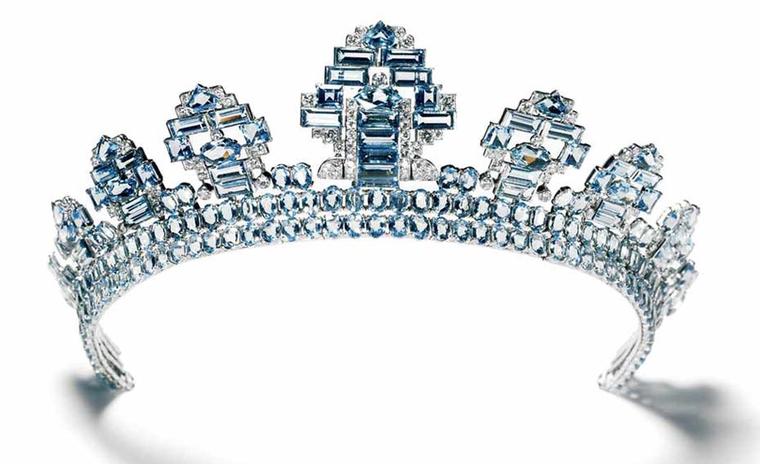 Cartier London aquamarine and diamond tiara, one of the 27 tiaras that Cartier made that year, most of which were worn at the 1937 coronation. Photo: N.Welsh